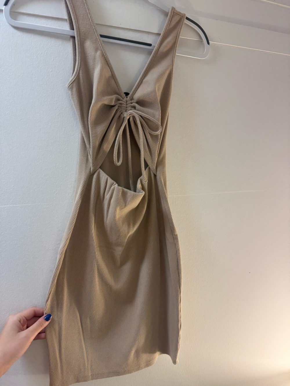 Lulus Tan Cutout Dress
